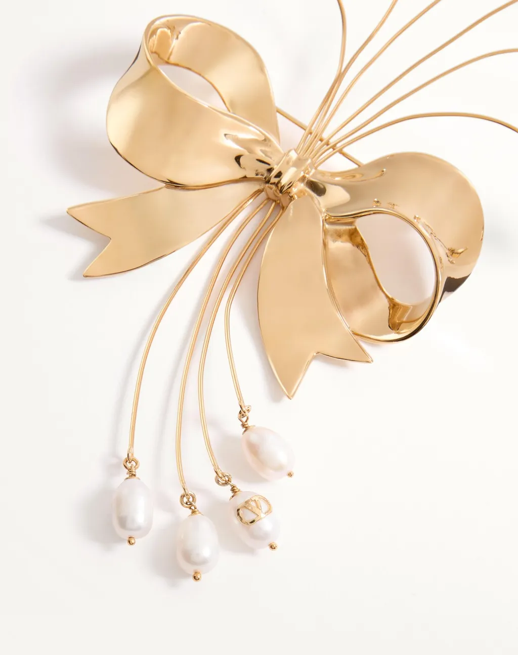Papier Floral Brooch In Metal, Pearl And Swarovski® Crystals
