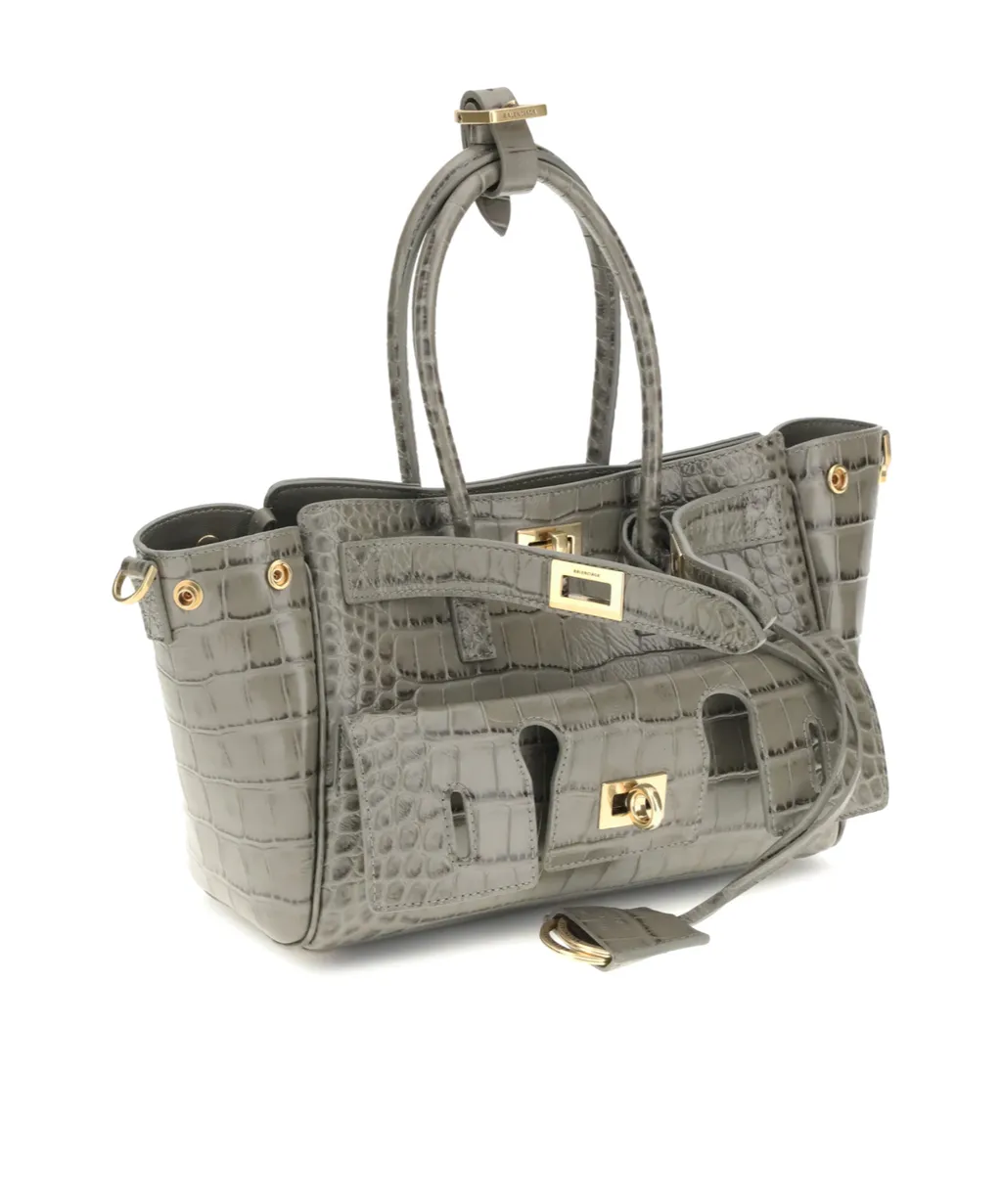 Mini Bel Air Crocodile-Effect Leather Tote Bag