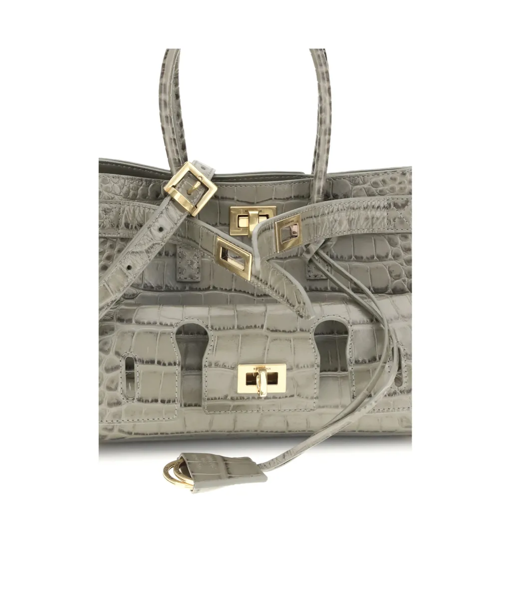 Mini Bel Air Crocodile-Effect Leather Tote Bag
