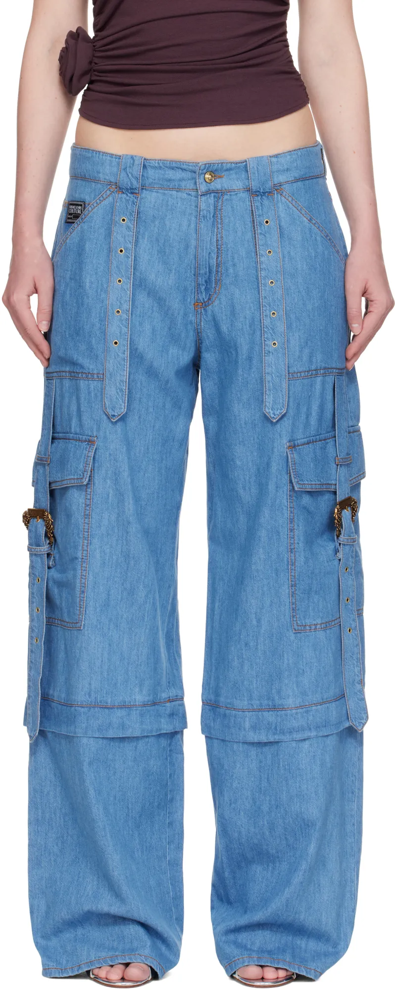 Versace Jeans Couture Buckle Detailed Cargo Trousers