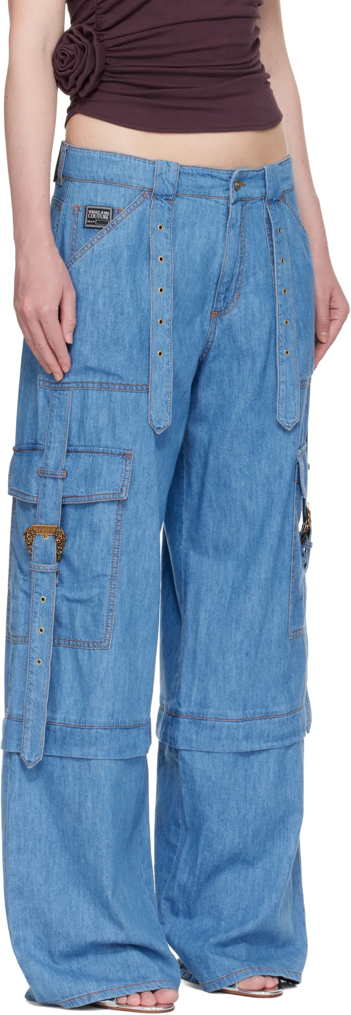 Versace Jeans Couture Buckle Detailed Cargo Trousers