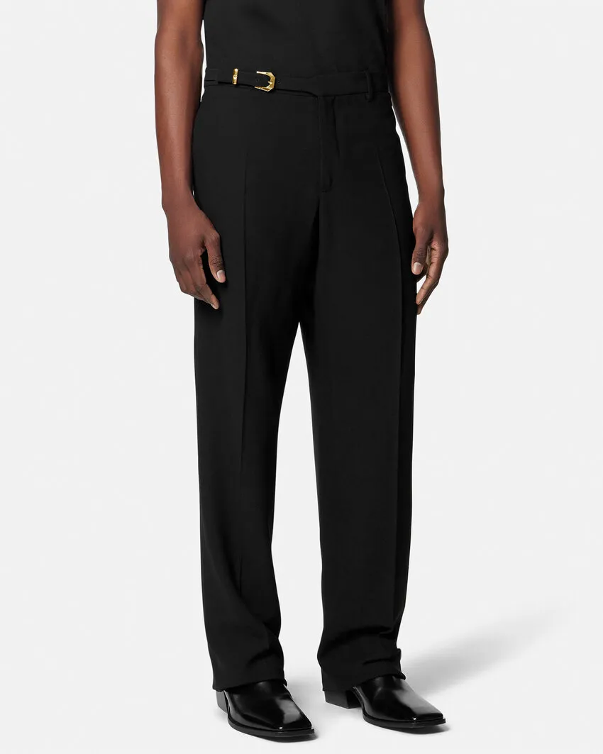 Versace Belted Tailored Trousers
