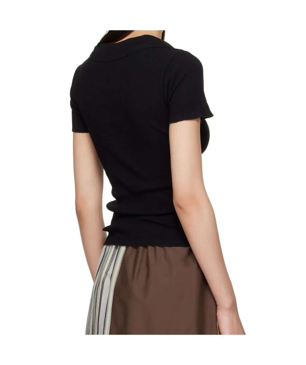 Ribbed Collar Top