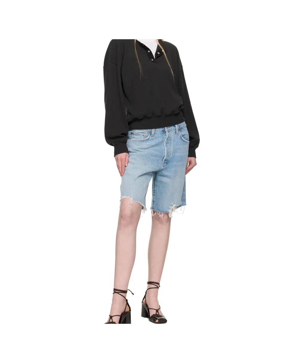 Denim Shorts With Belt Loops