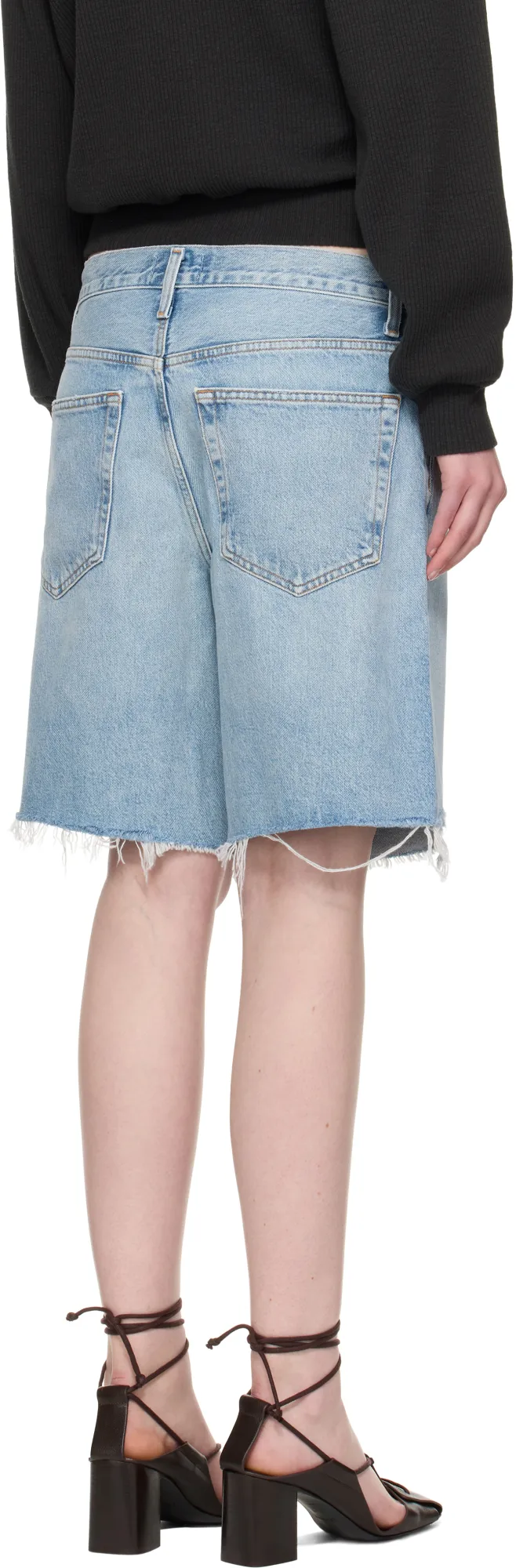 Denim Shorts With Belt Loops