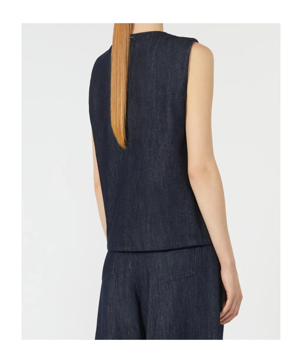 Single-Breasted Denim Gilet