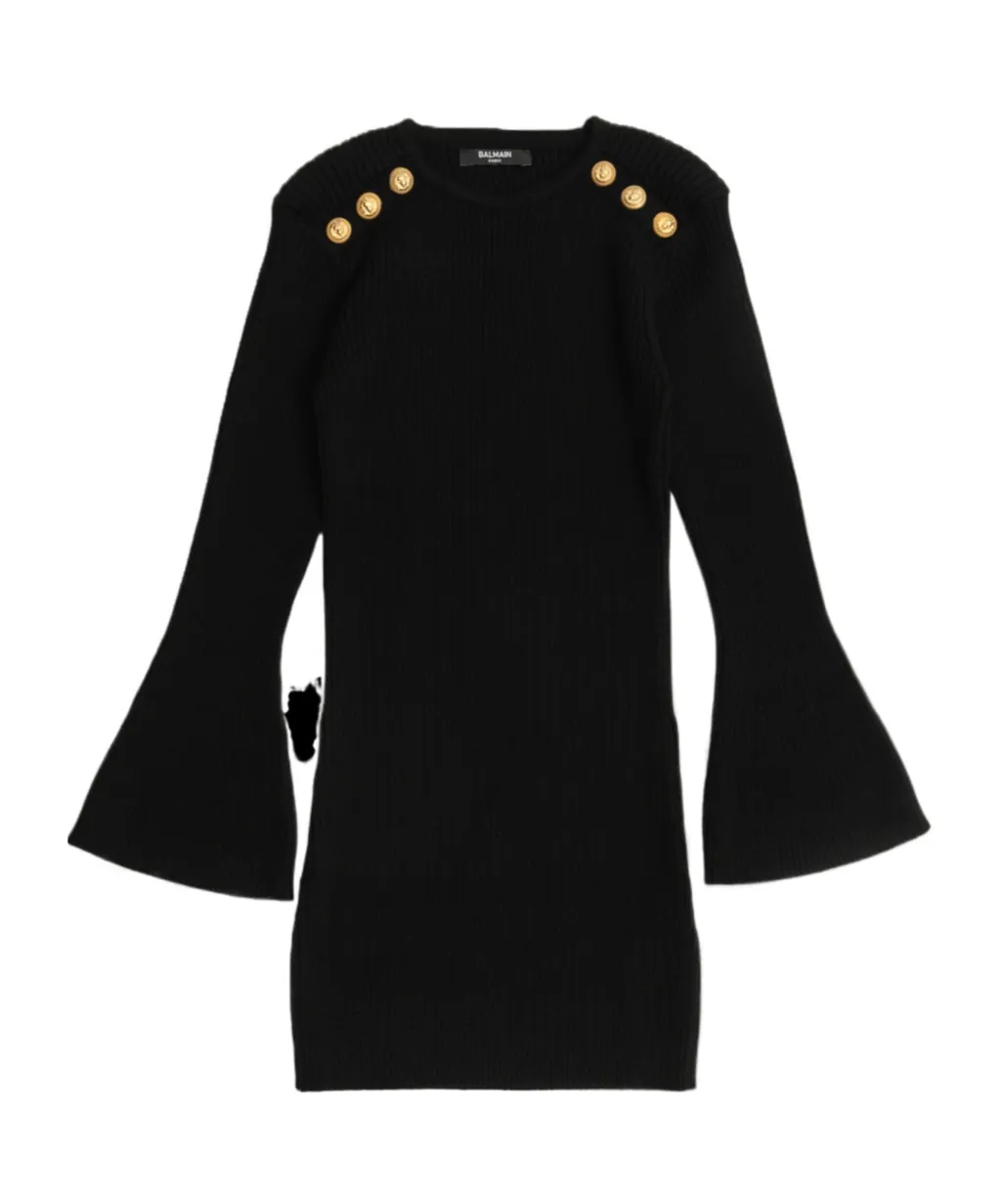 Balmain Kids Flared Sleeve Dress