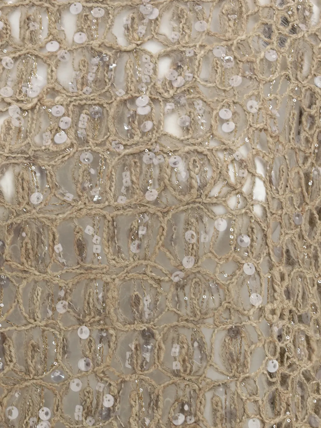 Sequin-Embellished Open-Knit Sweater