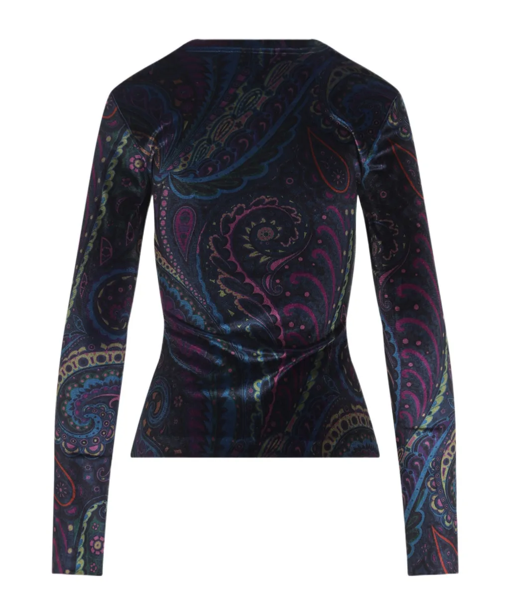 Etro Paisley Printed Jersey Top