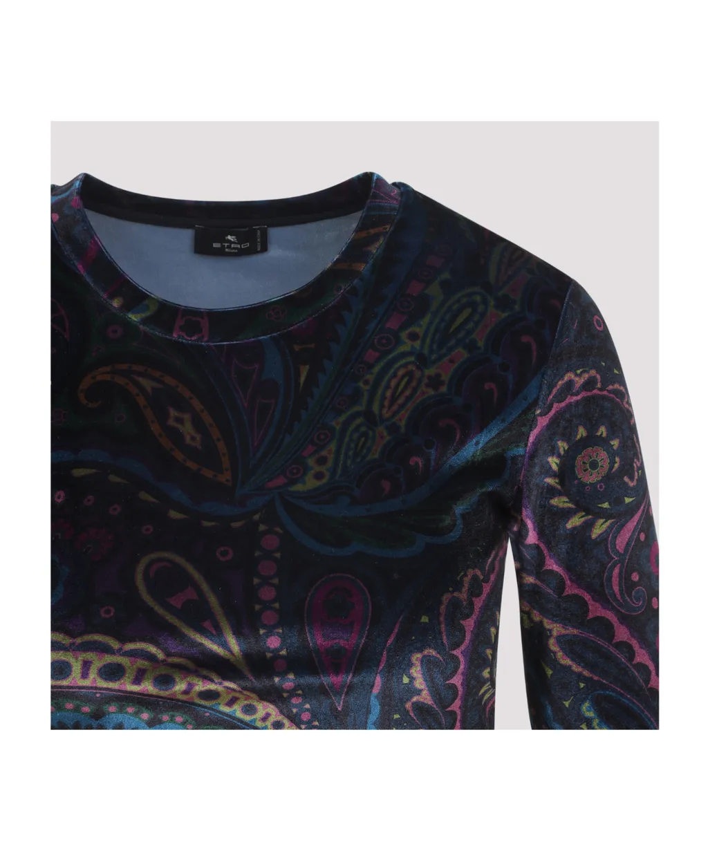 Etro Paisley Printed Jersey Top