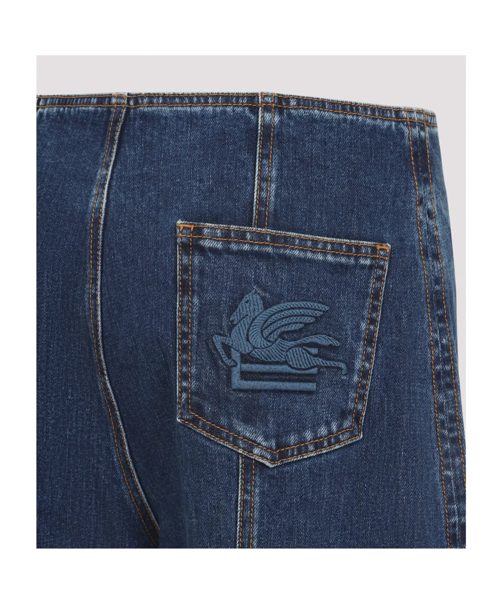 Etro Straight Leg Panelled Jeans