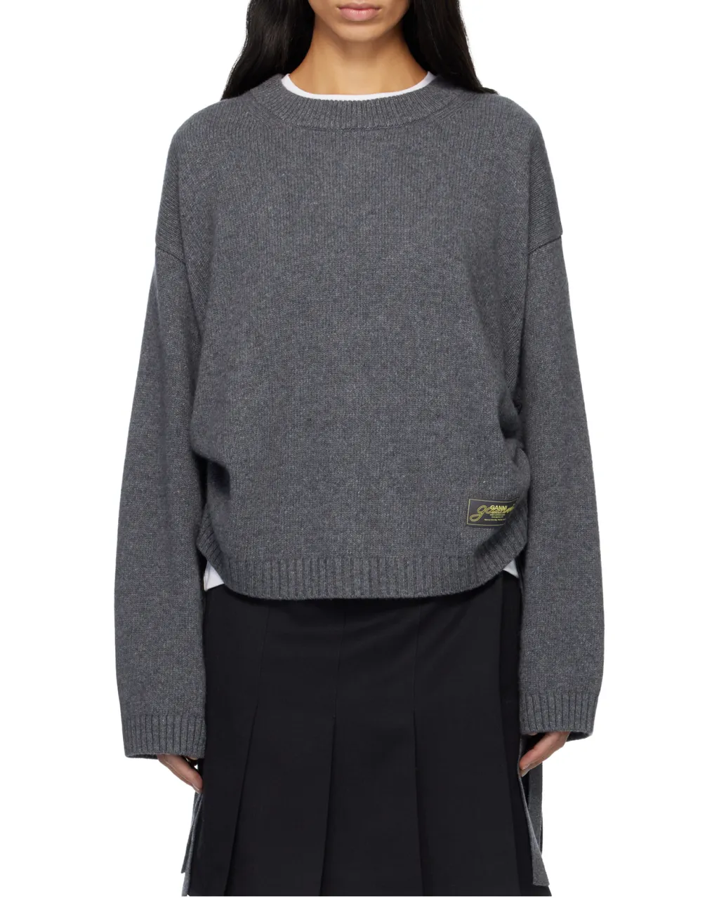 Ganni Logo Patch Oversized Jumper