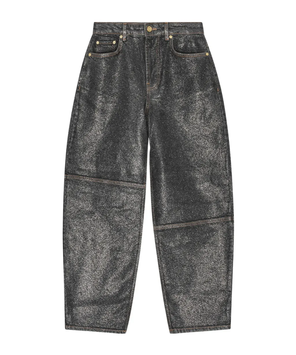 Ganni Shimmery Foil Stary Jeans