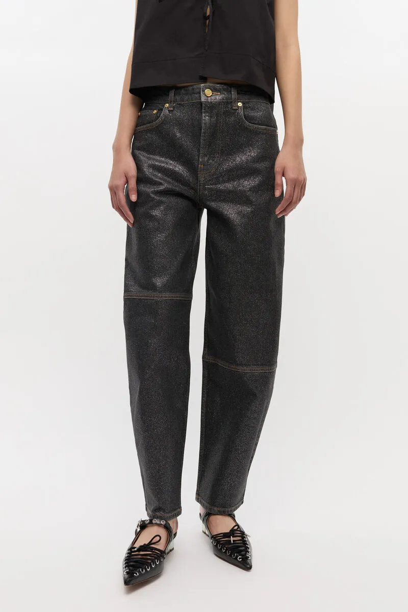 Ganni Shimmery Foil Stary Jeans