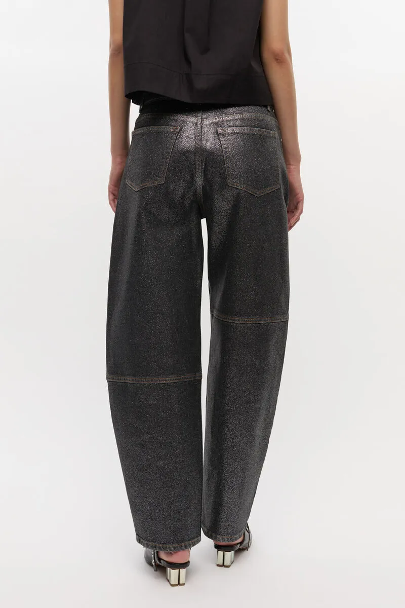 Ganni Shimmery Foil Stary Jeans