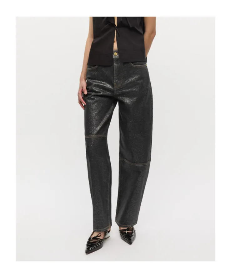 Ganni Shimmery Foil Stary Jeans