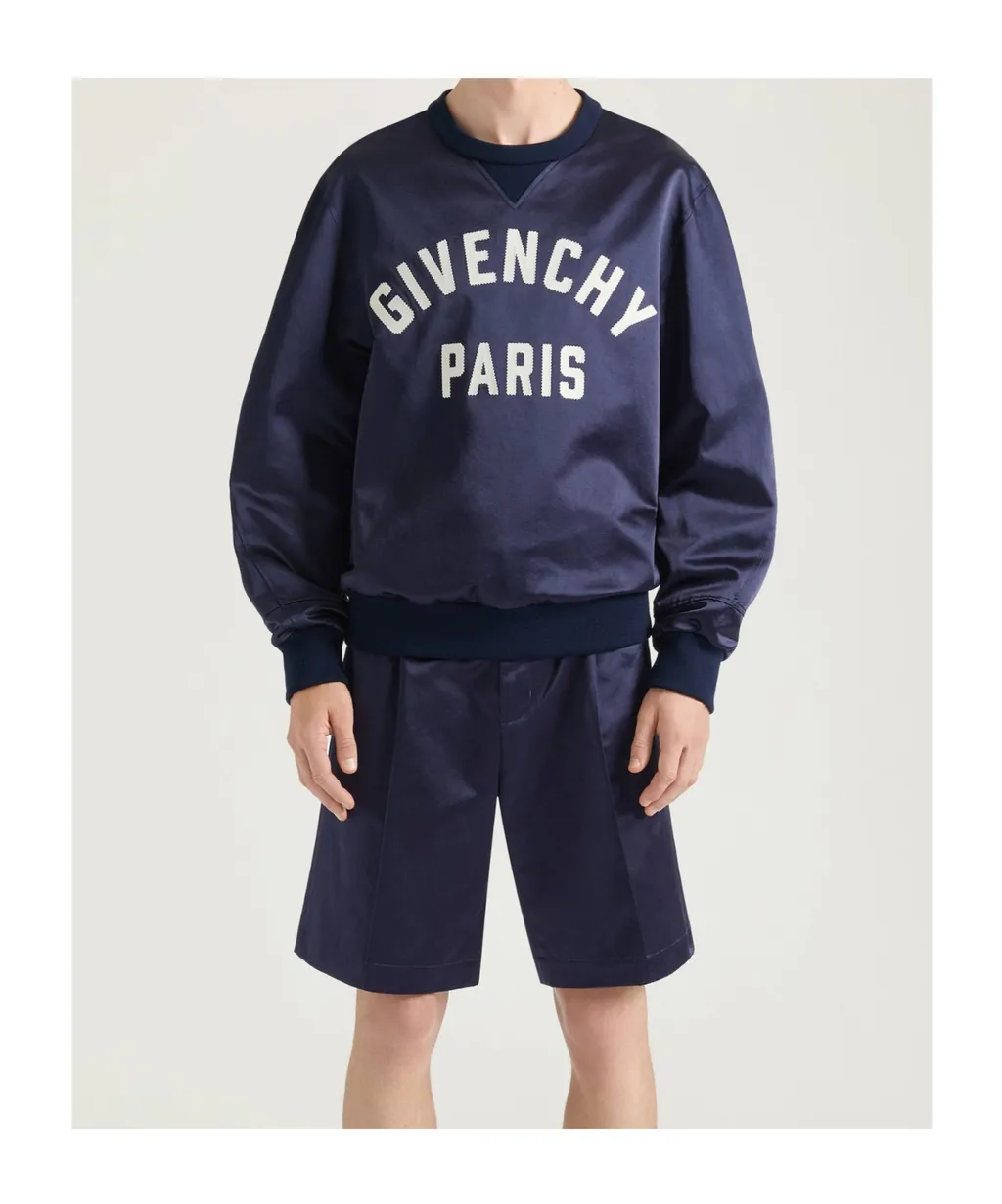 Givenchy Paris Logo Zigzag Embroidered Sweatshirt
