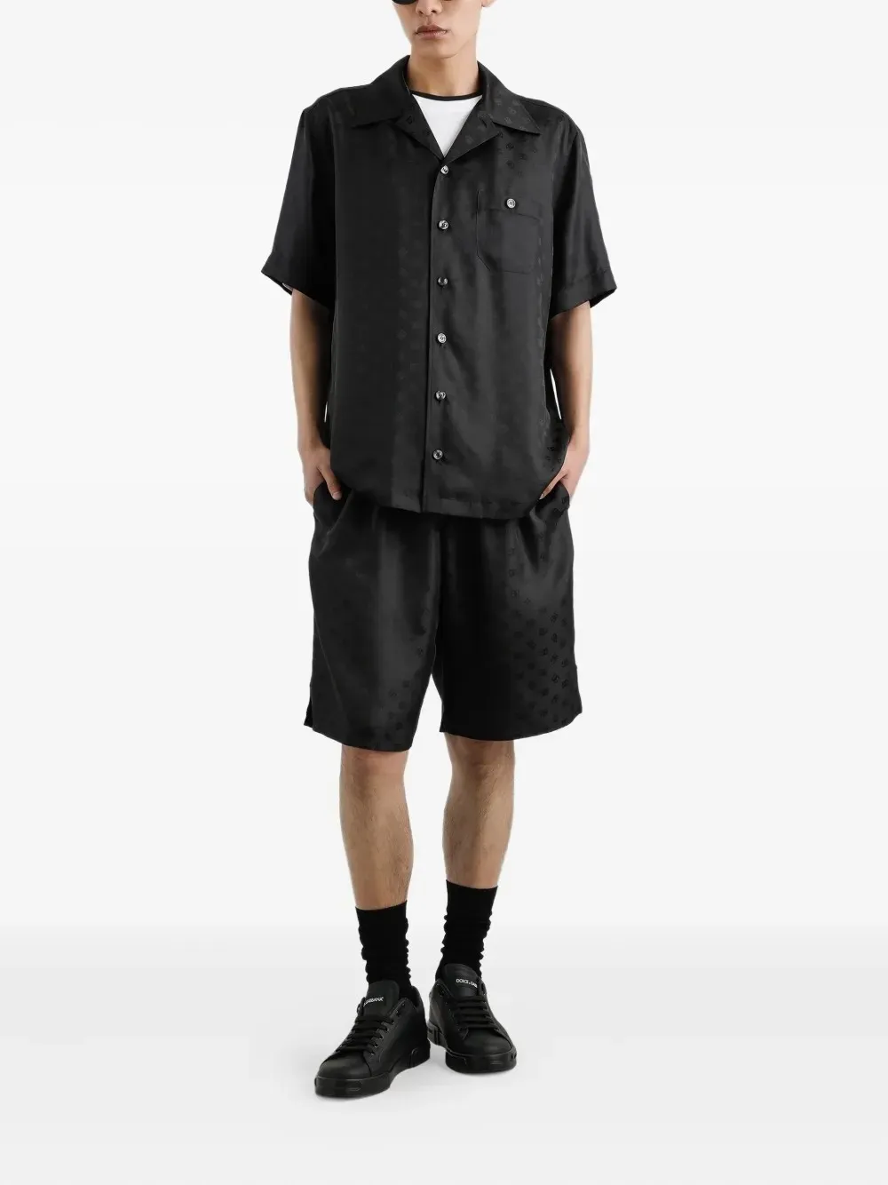 Dolce & Gabbana Monogram Elastic Waist Shorts