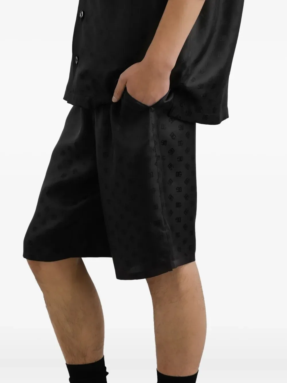 Dolce & Gabbana Monogram Elastic Waist Shorts