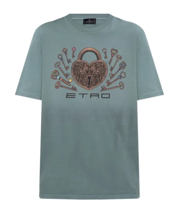 Etro Logo Printed Crewneck T-Shirt