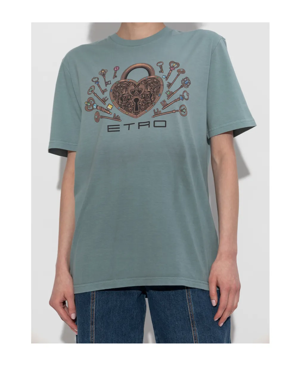 Etro Logo Printed Crewneck T-Shirt
