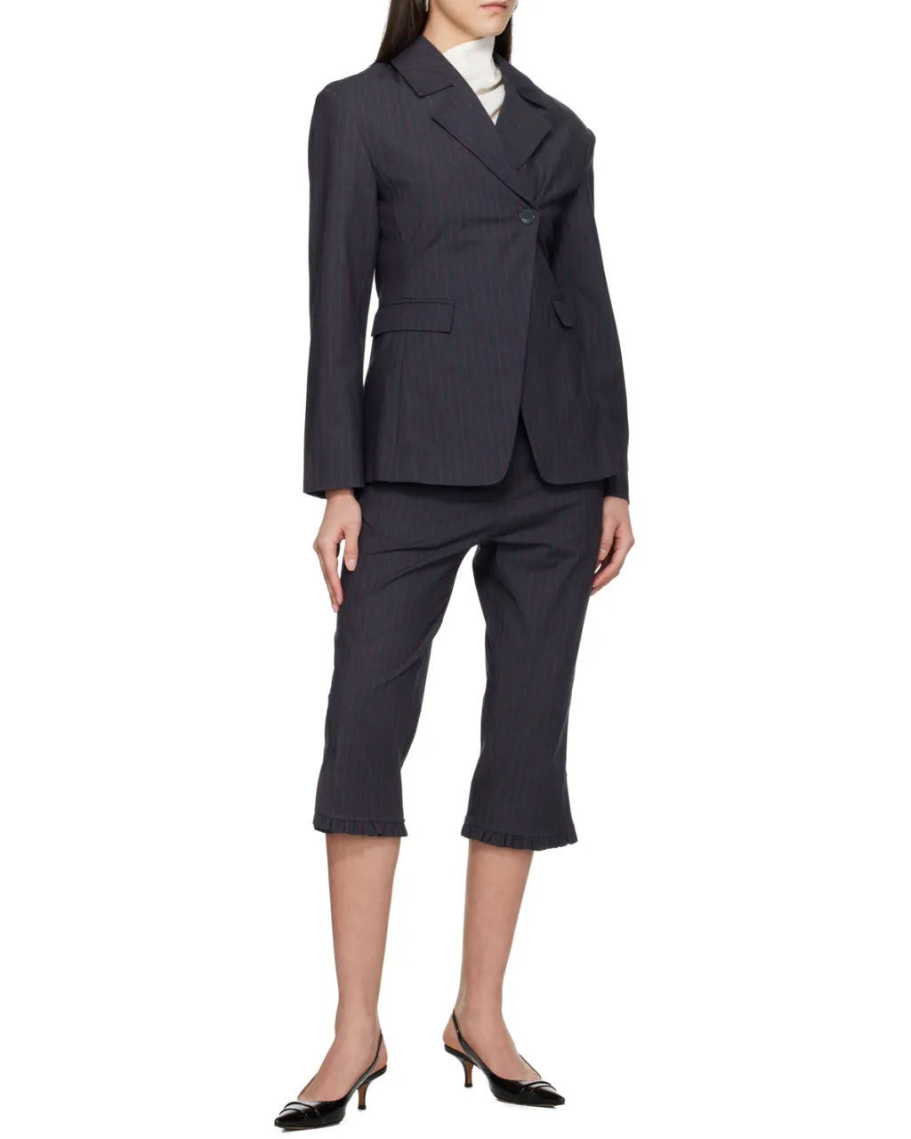 Ganni Pinstriped Capri Trousers