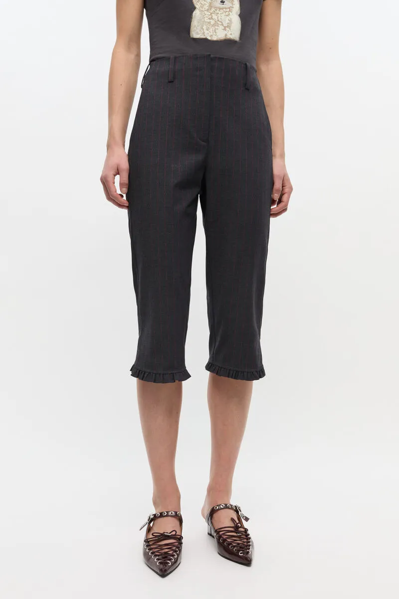 Ganni Pinstriped Capri Trousers