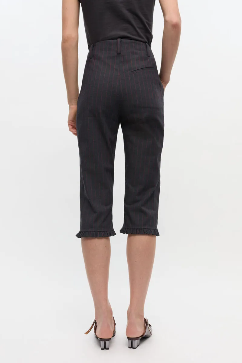 Ganni Pinstriped Capri Trousers