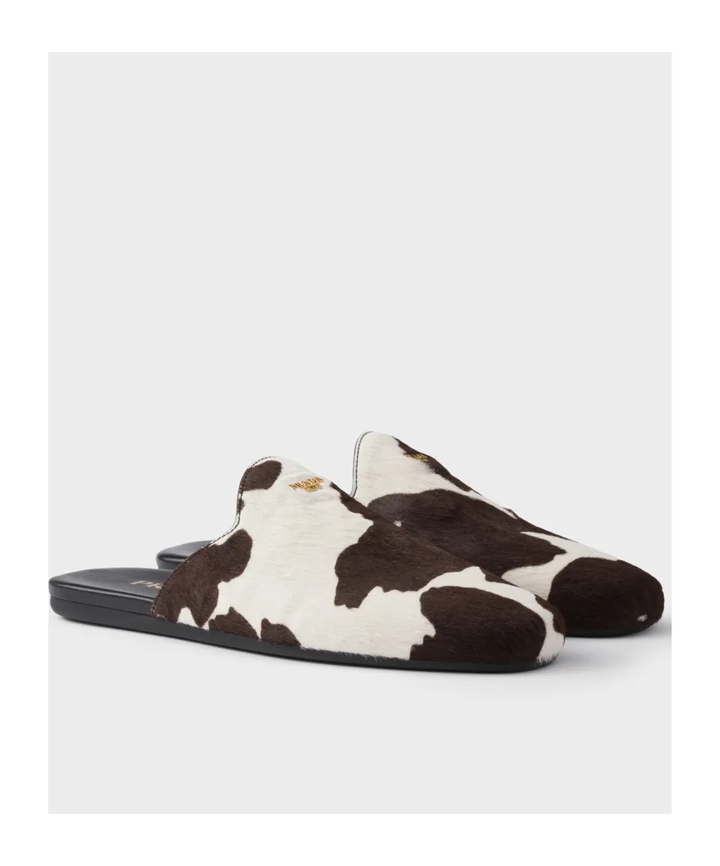 Printed Leather Mules
