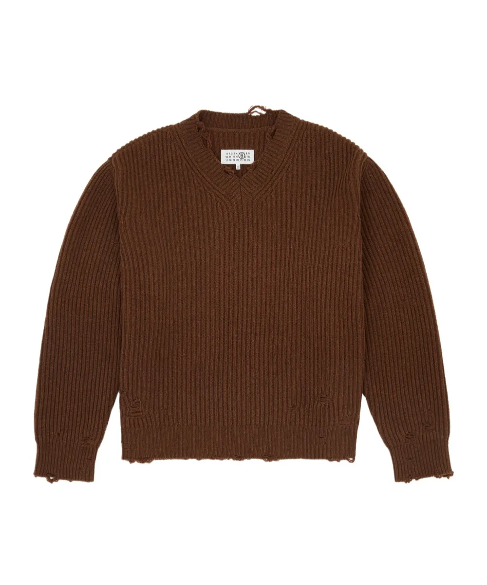 Mm6 Maison Margiela Knitted Distressed Jumper
