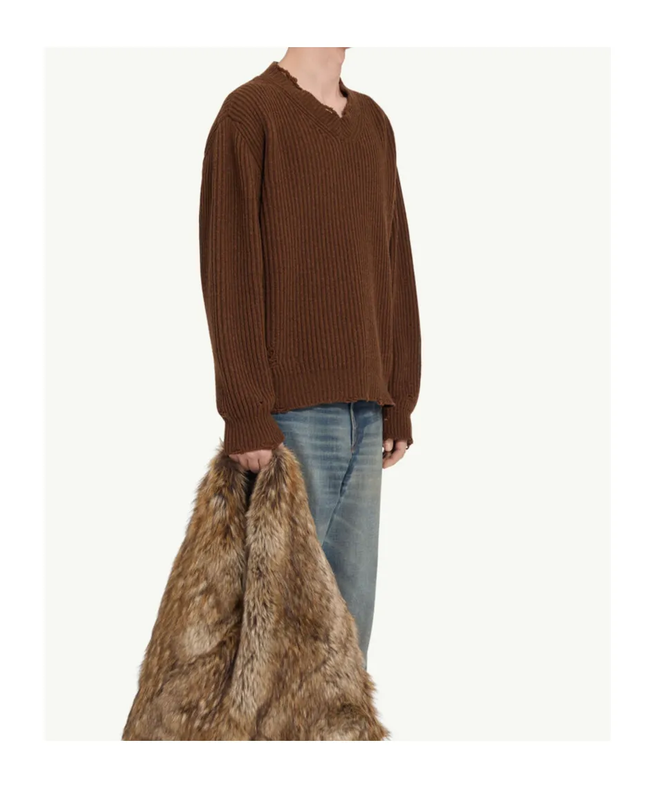 Mm6 Maison Margiela Knitted Distressed Jumper