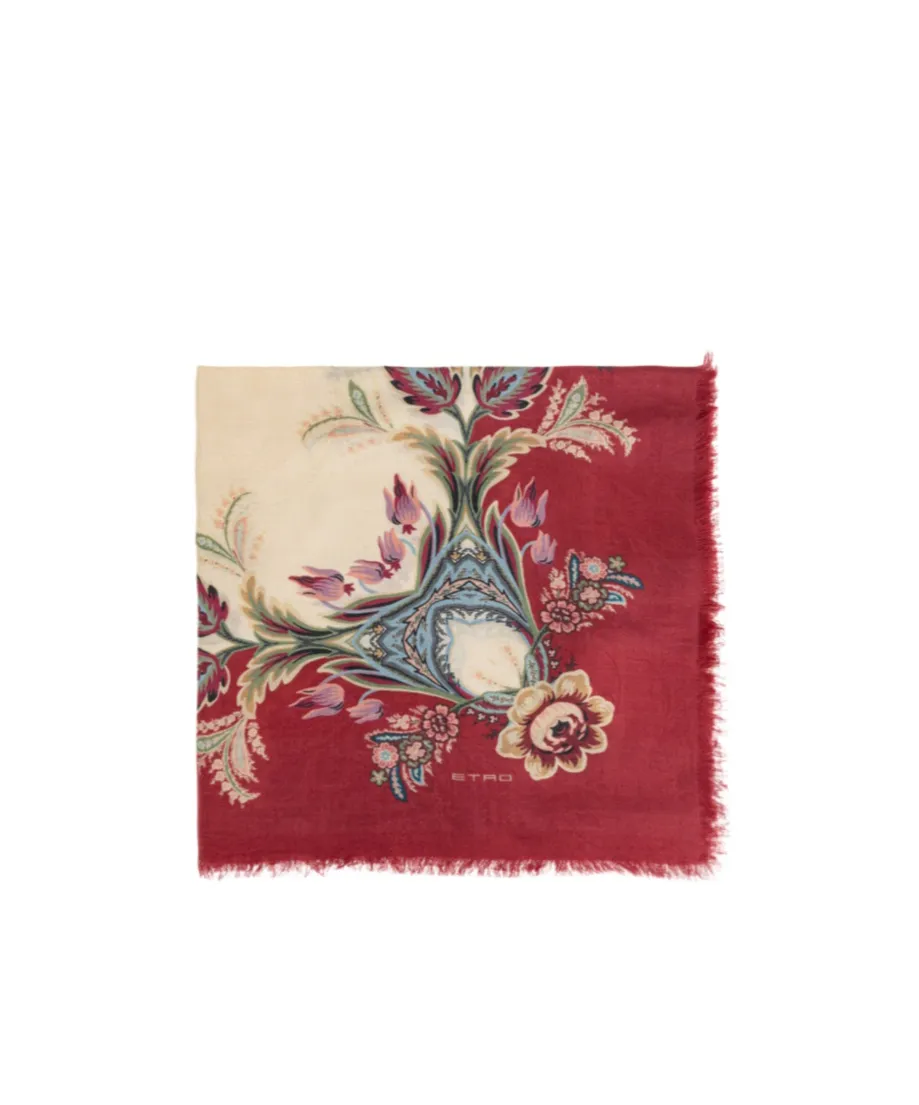 Etro Patterned Frayed Edge Scarf