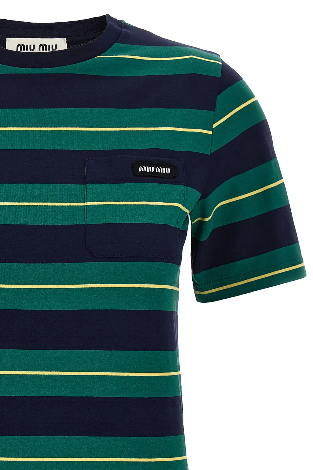 Mu Miu Striped Crewneck T-Shirt