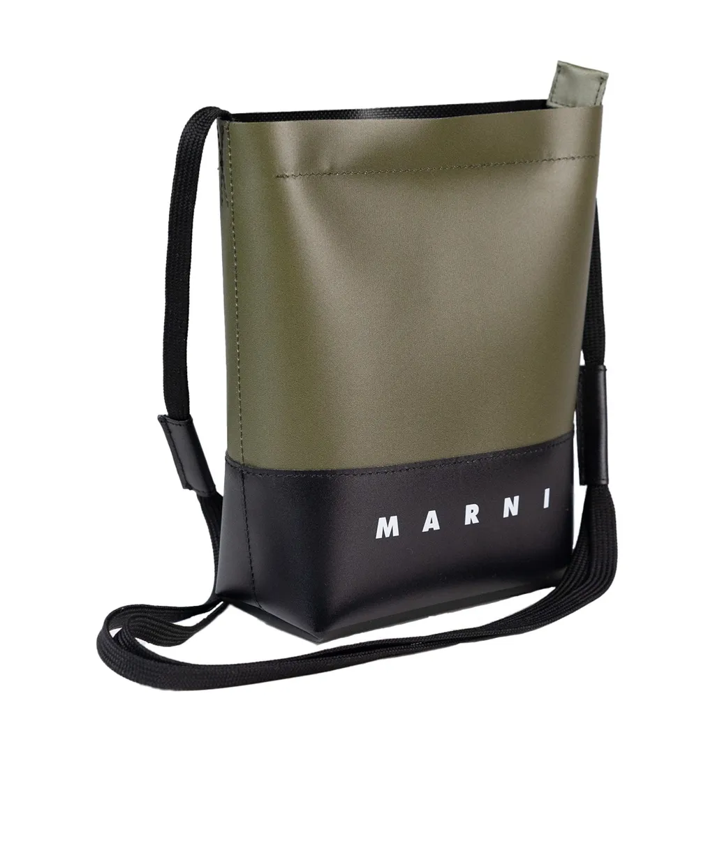 Marni Logo Printed Colorblock Shoulder Bag