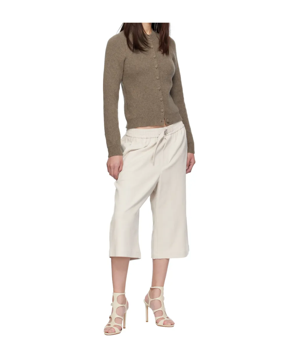 Crew Neck Cashmere Blend Cardigan