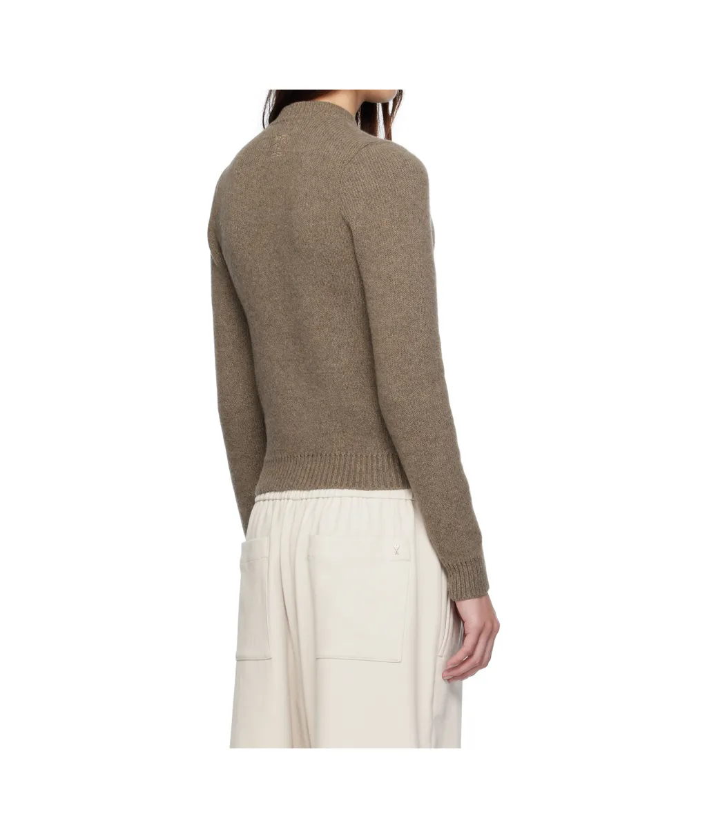 Crew Neck Cashmere Blend Cardigan
