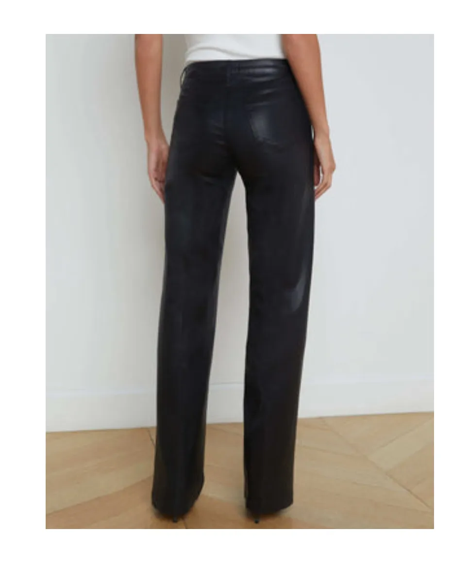 L'agence Clayton Coated Wide-Leg Jeans