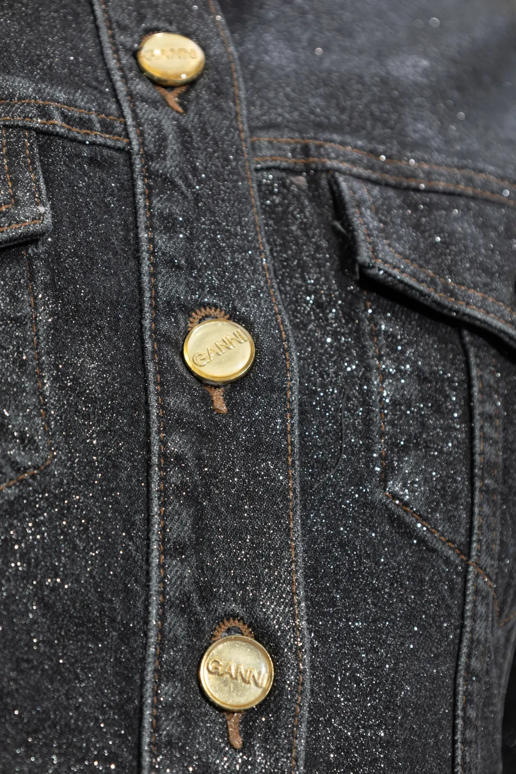 Ganni Flared Denim Mini Dress