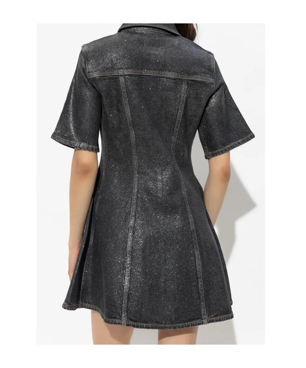 Ganni Flared Denim Mini Dress