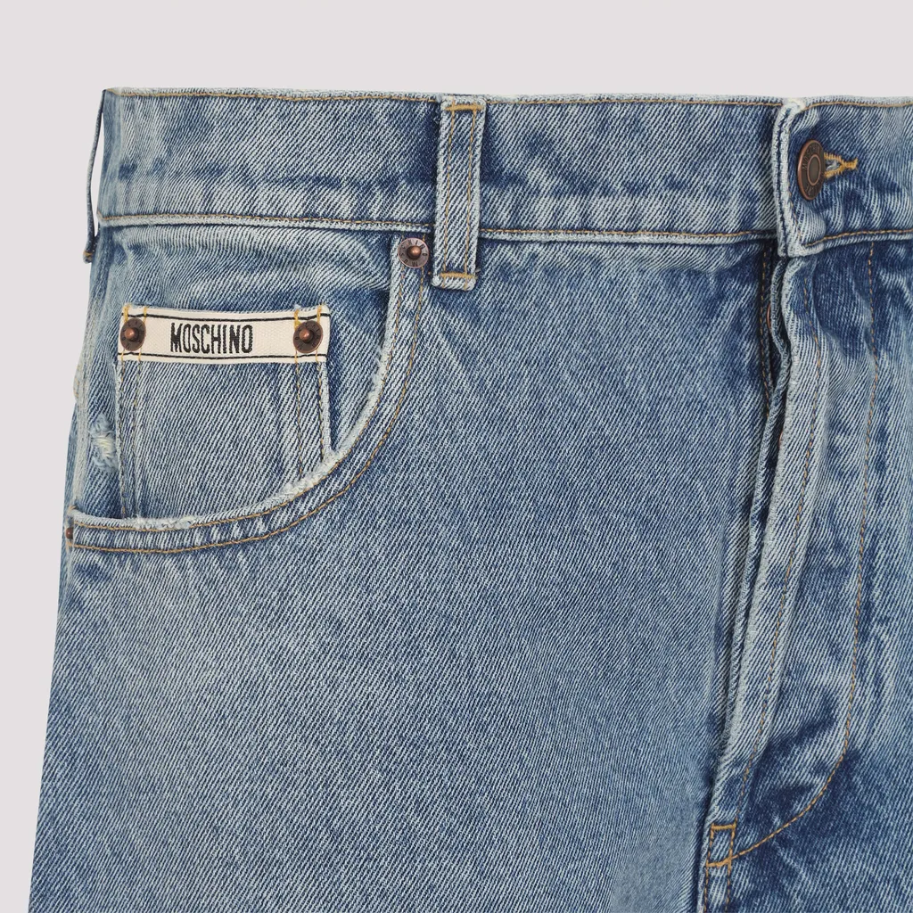 Distressed Straight-Leg Jeans