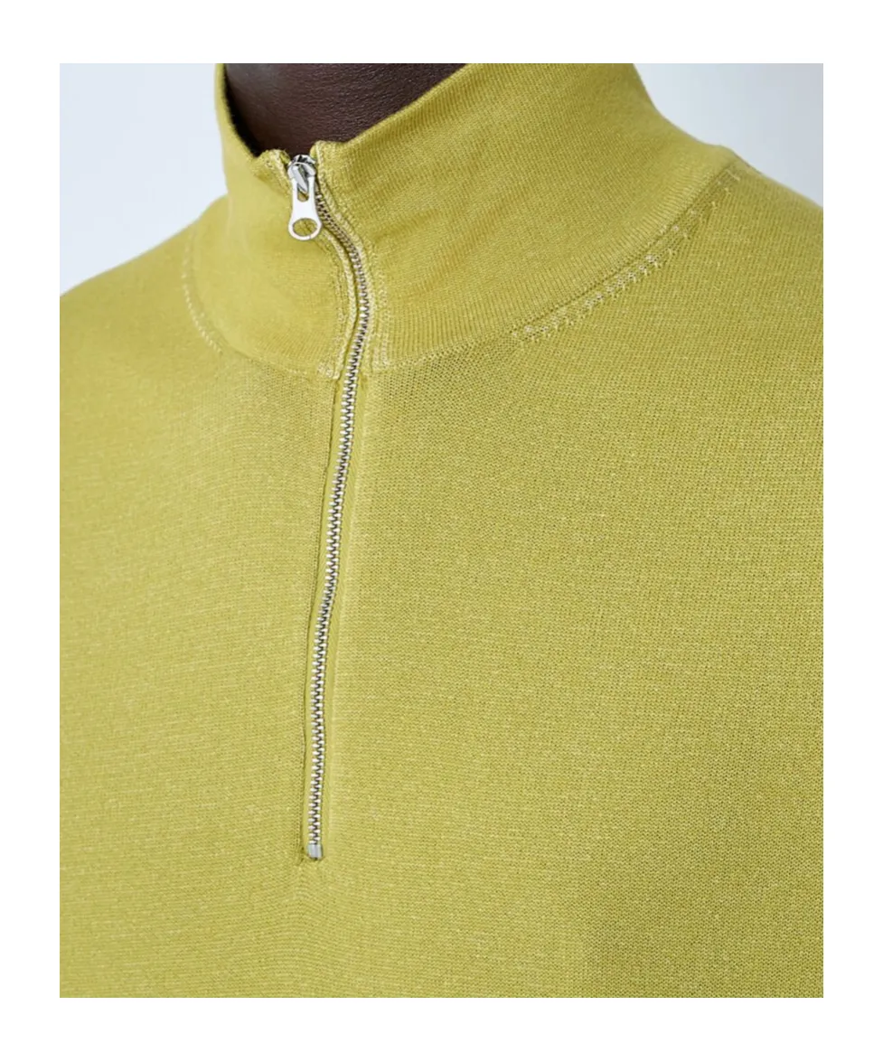 Half-Zip High-Neck Sweater
