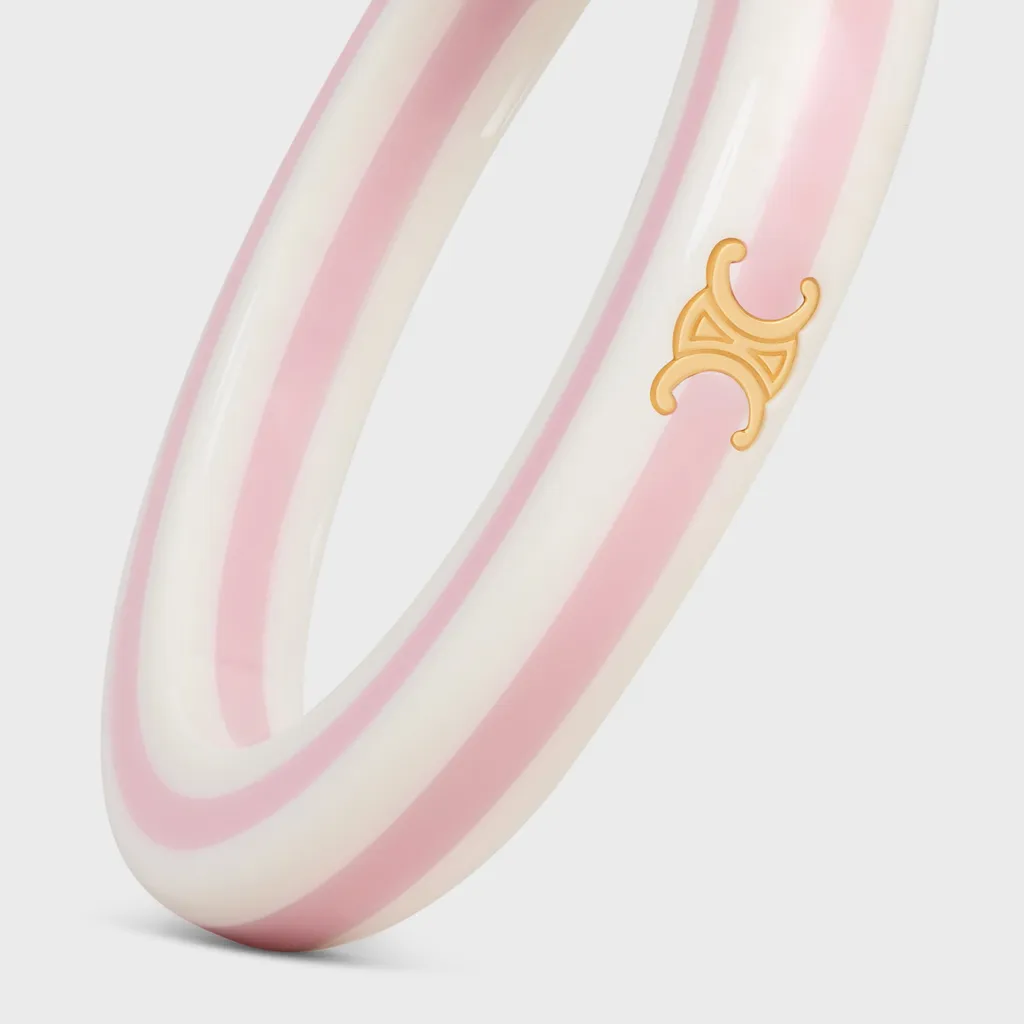 Celine Sorbet Bangle In Resin And Brass With Gold Finish