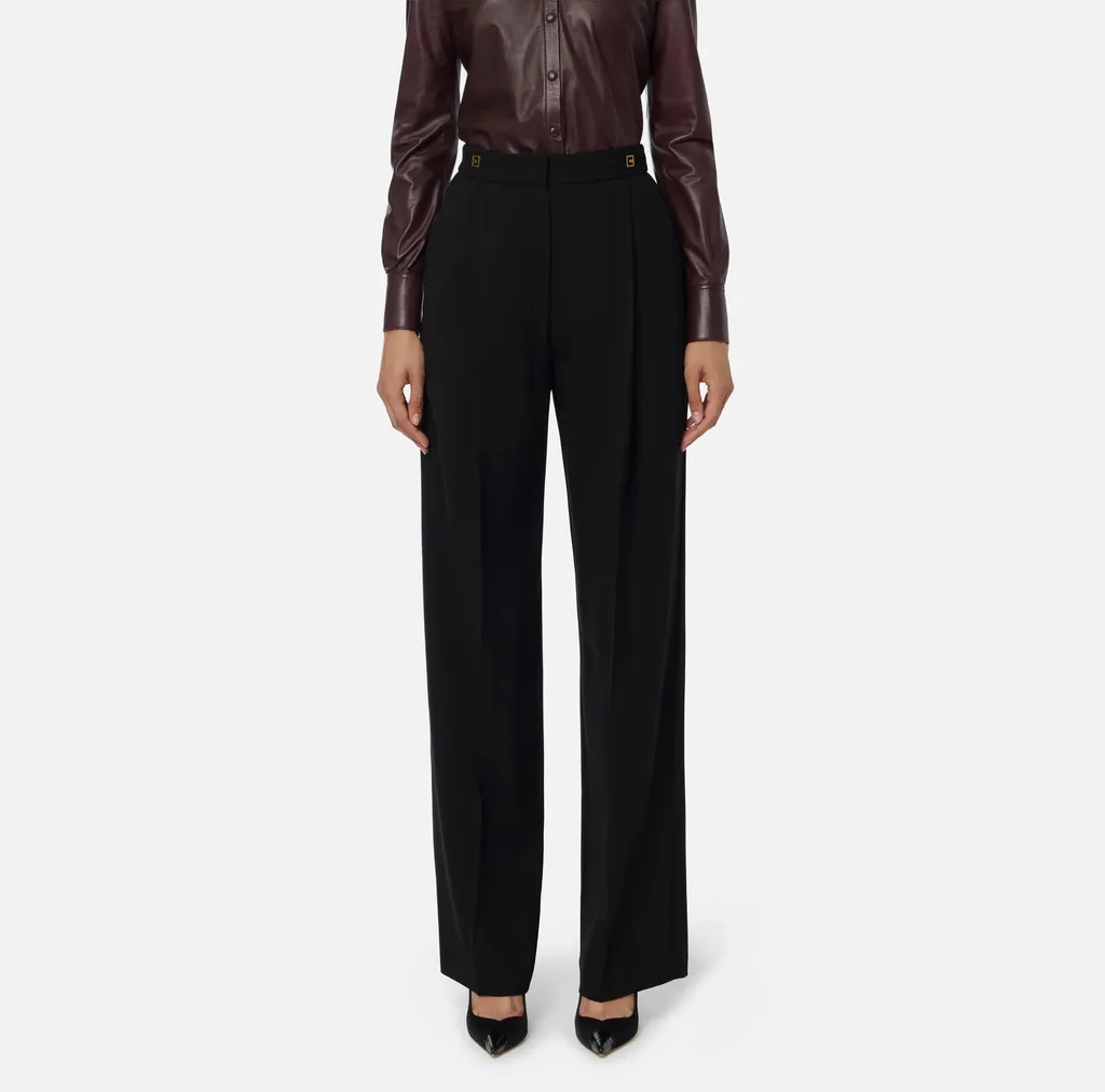 Elisabetta Franchi Logo Plaque Tailored Trousers