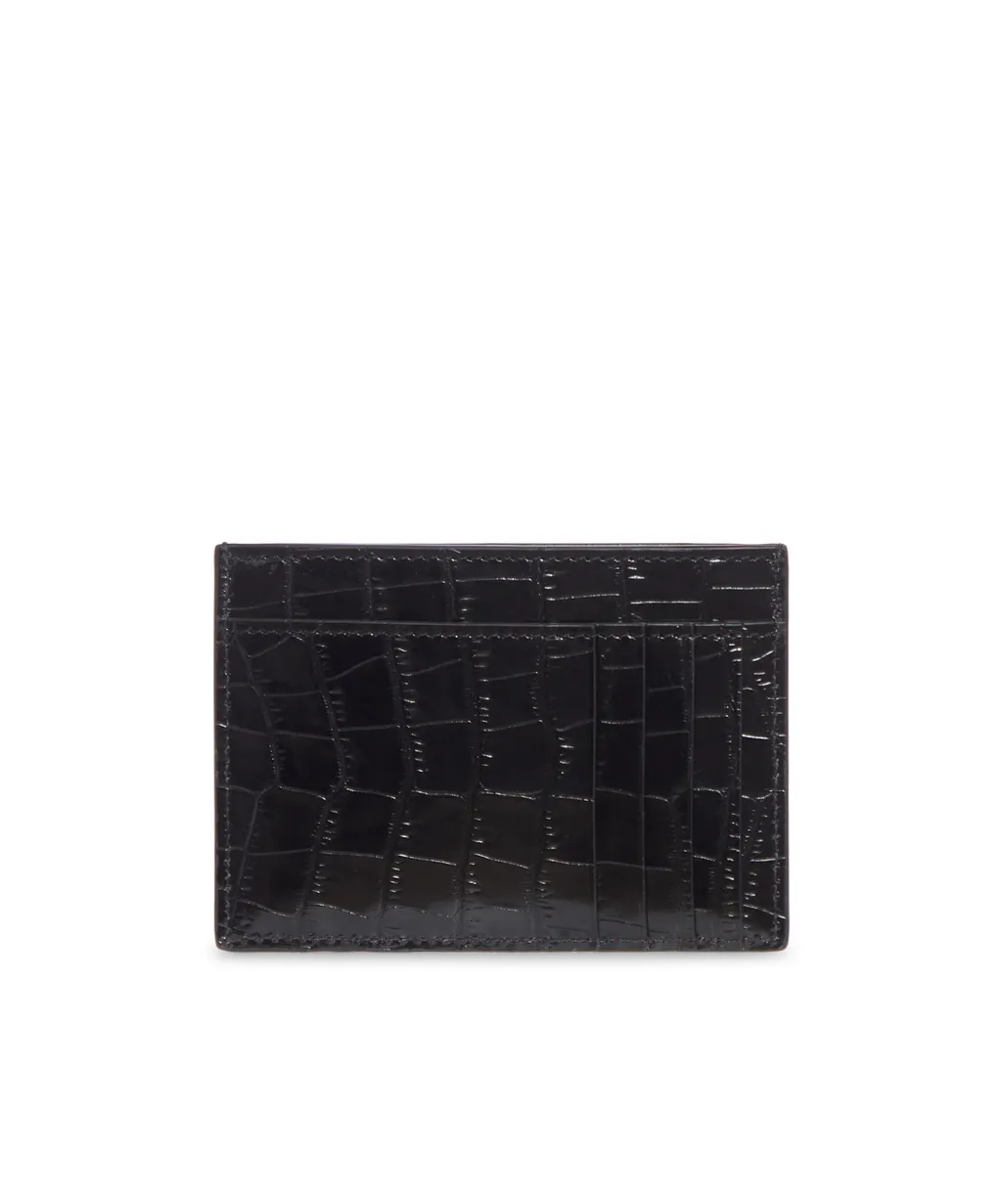 Crocodile-Effect Leather Wallet