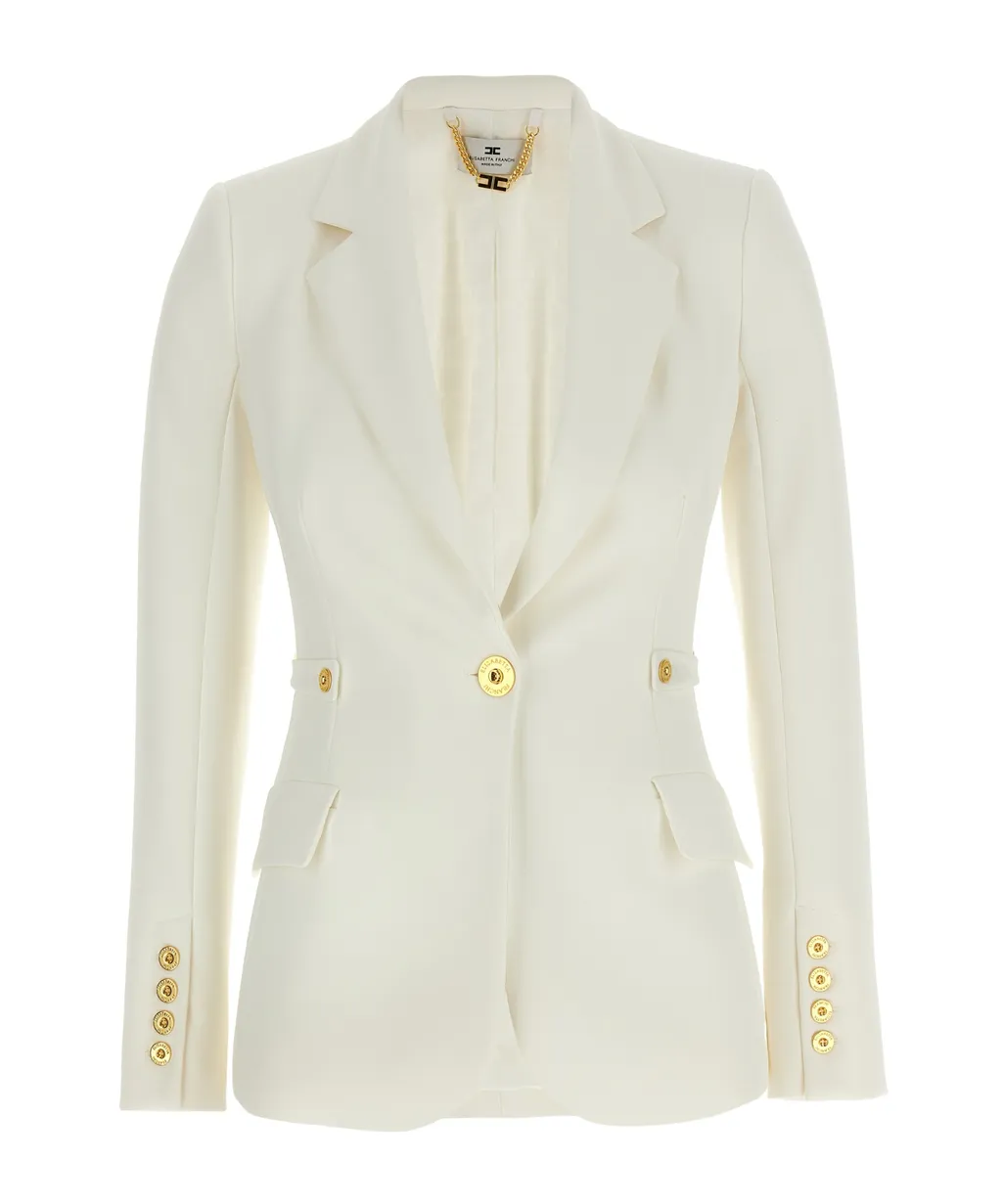 Elisabetta Franchi Single-Breasted Jewel Strap Blazer