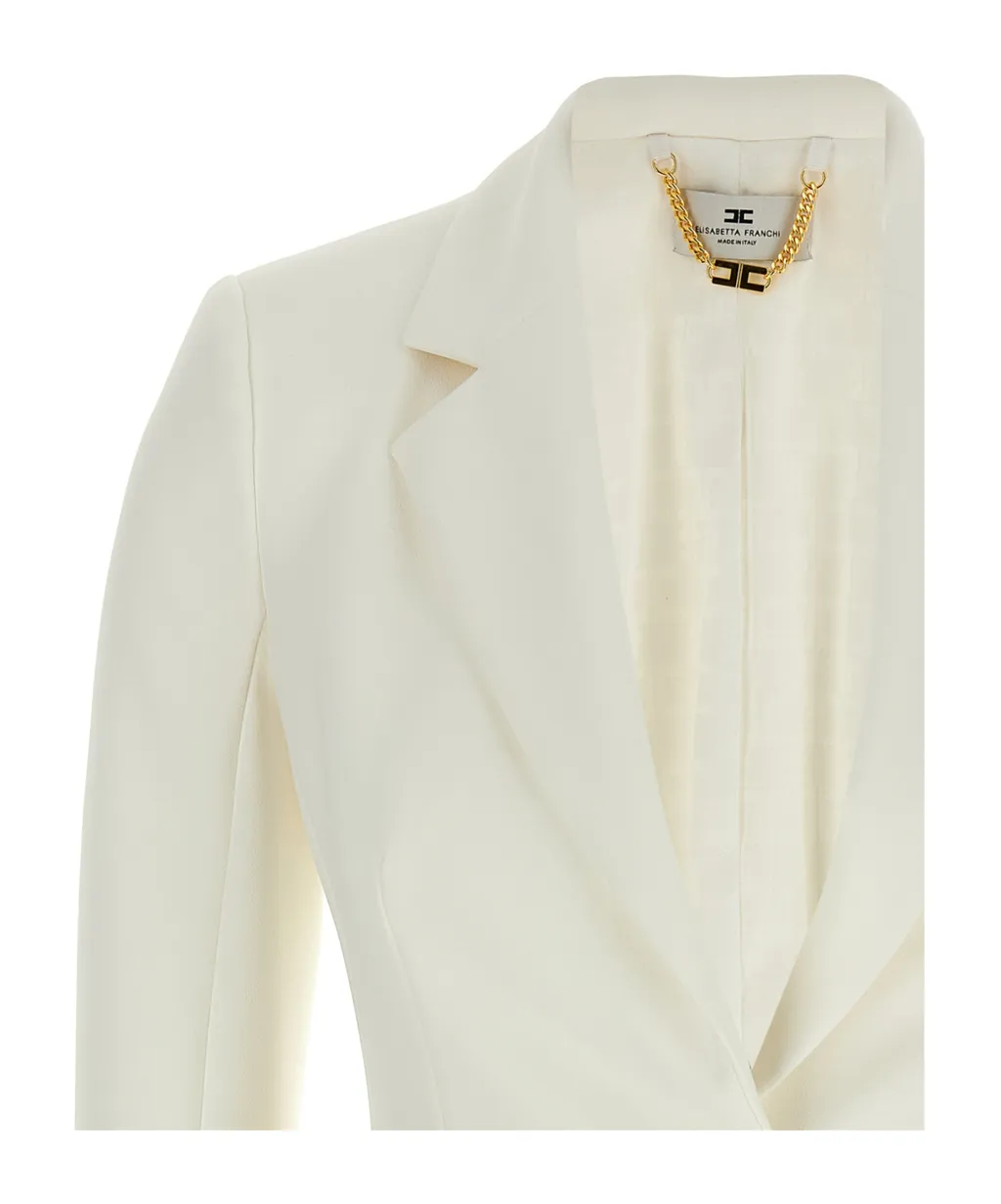 Elisabetta Franchi Single-Breasted Jewel Strap Blazer