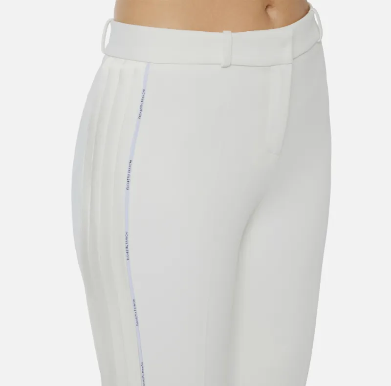 Trousers In Lightweight Crepe Fabric With Tuxedo Details