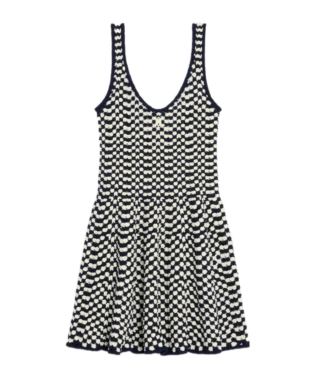 Mini Skater Dress In Crochet Cotton