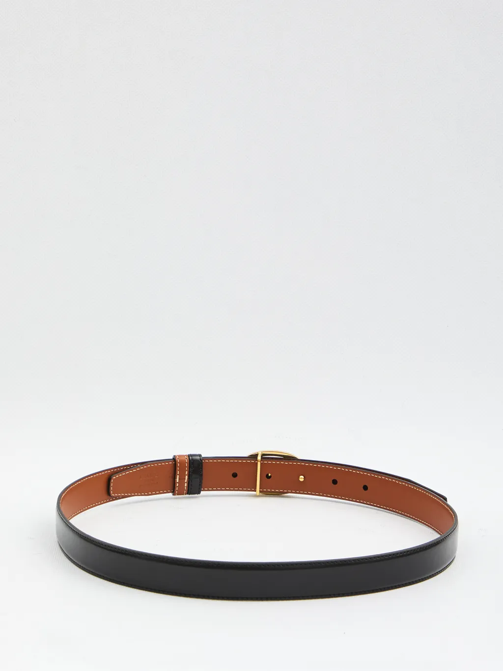 Medium 25Mm Reversible Celine Alix Belt In Taurillon And Natural Calfskin