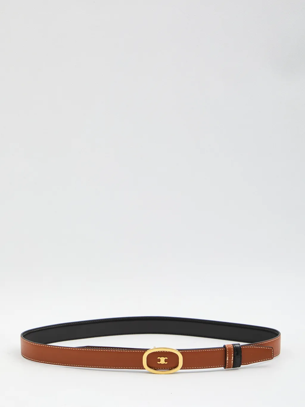 Medium 25Mm Reversible Celine Alix Belt In Taurillon And Natural Calfskin